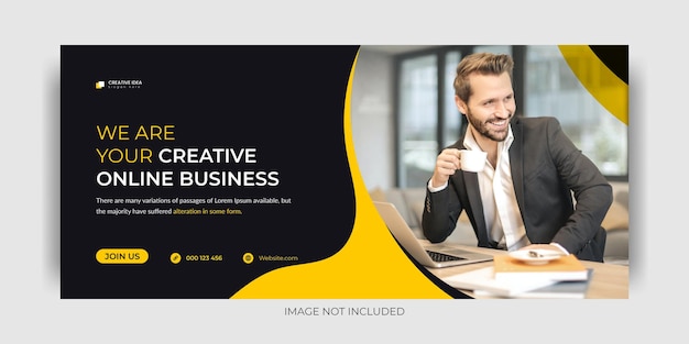 Digital marketing facebook cover page template premium vector