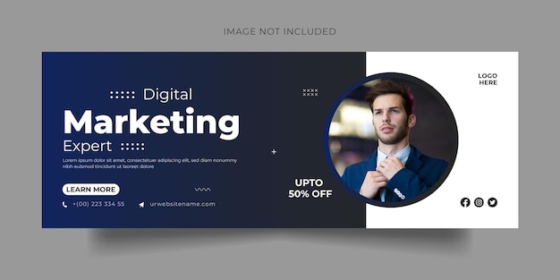 Digital marketing facebook cover social media post and banner template