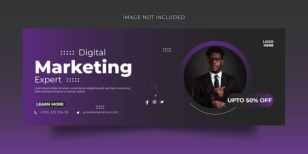 Digital marketing facebook cover social media post and banner template