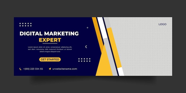 Digital marketing facebook cover social media post and banner template