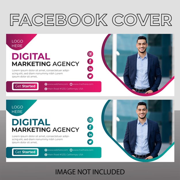 Digital marketing facebook cover template design