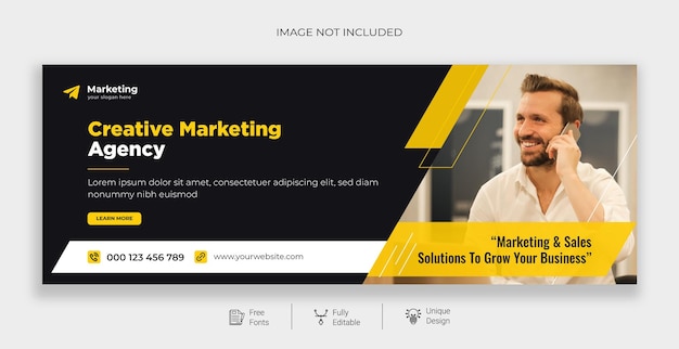 Digital marketing facebook cover and web banner template Free