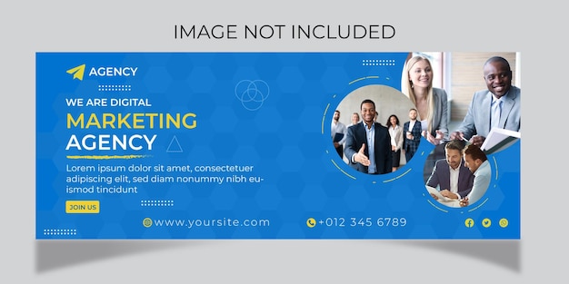 Digital marketing and Facebook cover and web banner template Premium illustrator