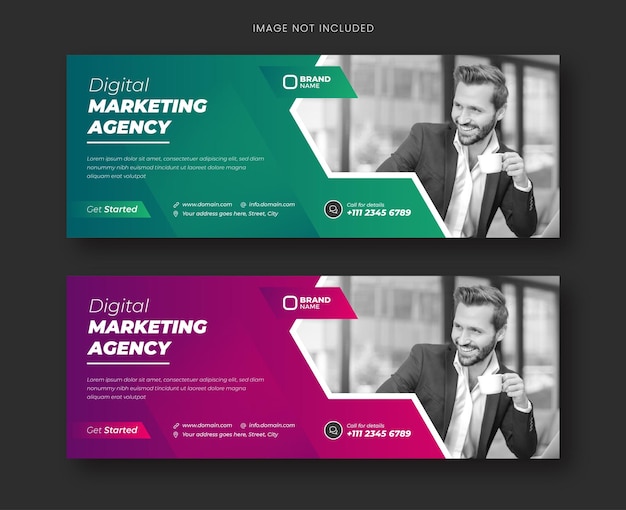 Digital marketing facebook cover and web banner template