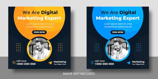 Digital marketing facebook and instagram or social media post amp web banner design template