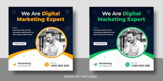 Digital marketing facebook and instagram or social media post amp web banner design template