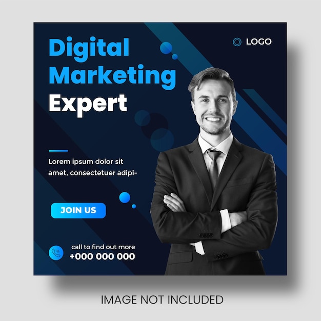 Digital marketing facebook and instagram or social media post amp web banner design template