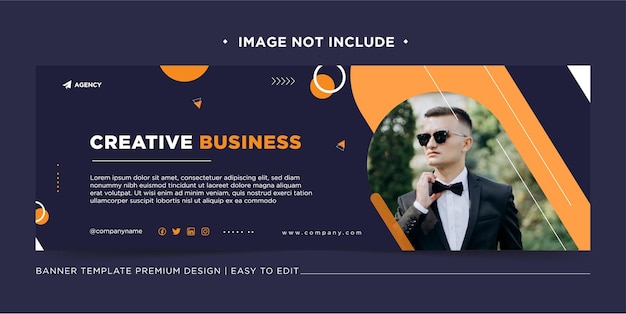 Digital marketing facebook modern simple with dark navy beground banner template