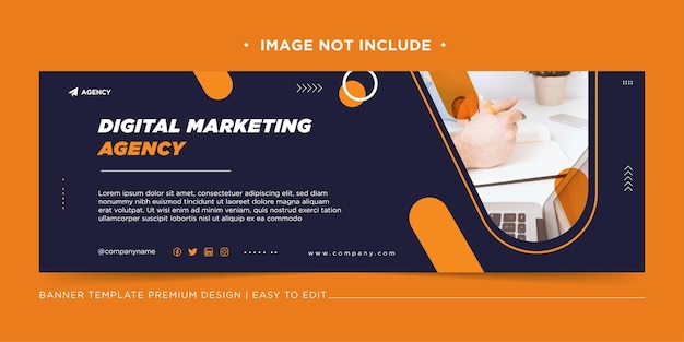 Digital marketing facebook modern simple with dark navy and orange
beground banner template 2