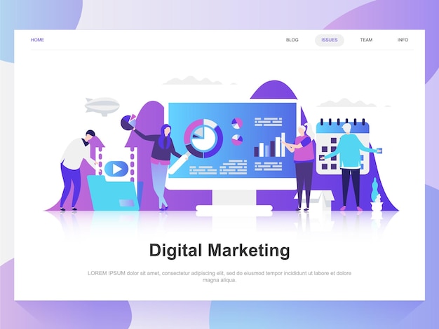 Vector digital marketing flat concept