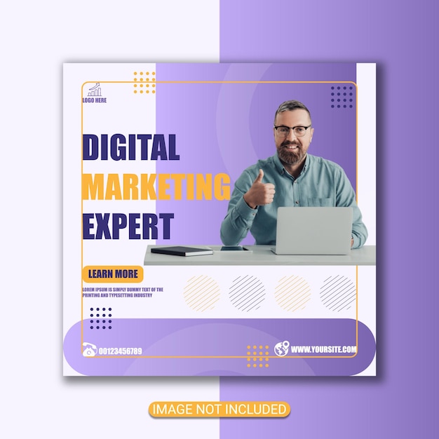 digital marketing flyer or marketing template design premium vector