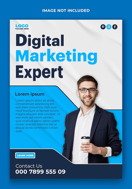 Digital marketing flyer template design