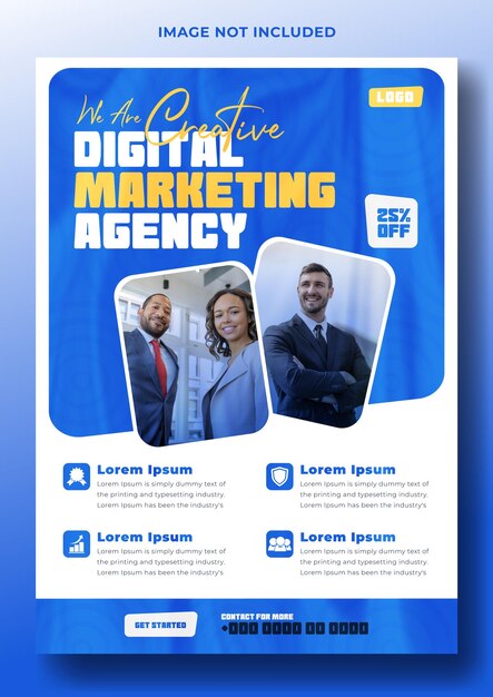 Digital marketing flyer template design