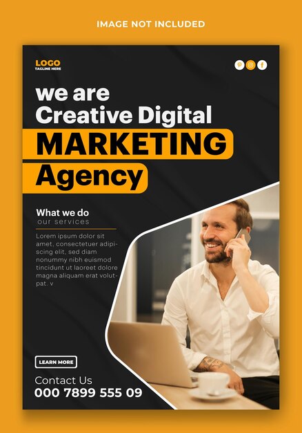 Digital marketing flyer template design