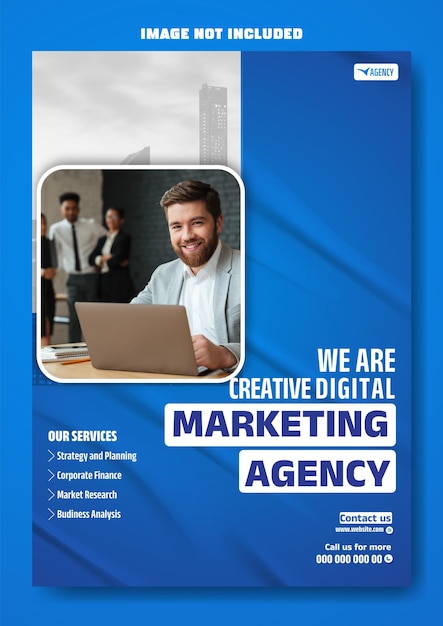 Digital marketing flyer template design