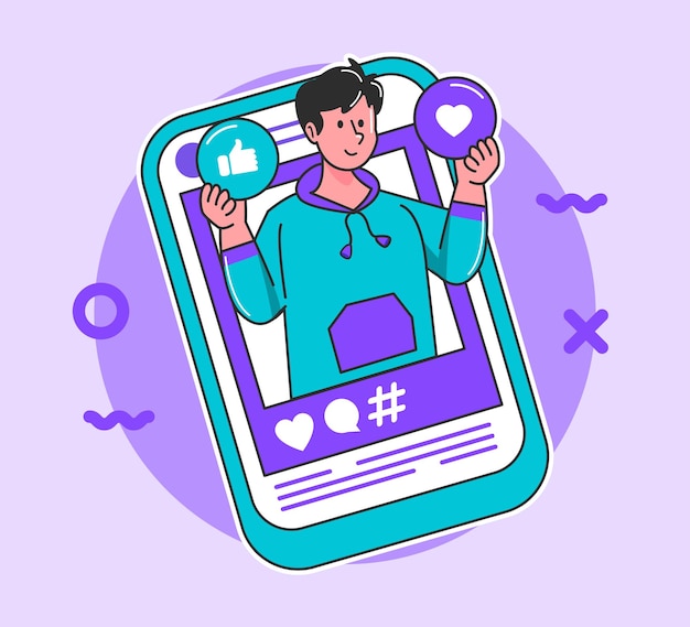 digital marketing illustration influencer social media illustration