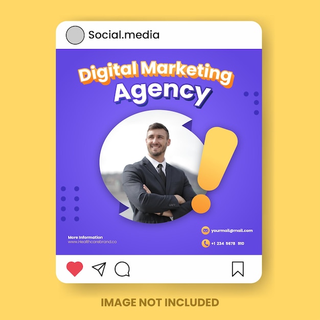 Digital marketing instagram posts vector template