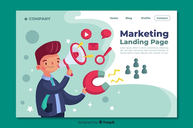 Digital marketing landing page template