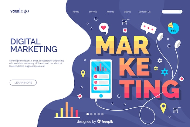 Digital marketing landing page template