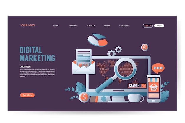 Digital marketing landing page