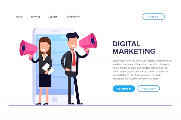 Digital marketing landing page