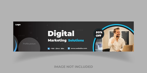 Digital Marketing LinkedIn Banner Web Banner Facebook cover eps