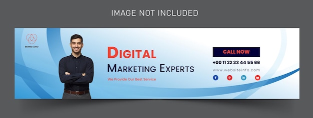 Digital Marketing LinkedIn Cover Template Social Media Post Design Vector