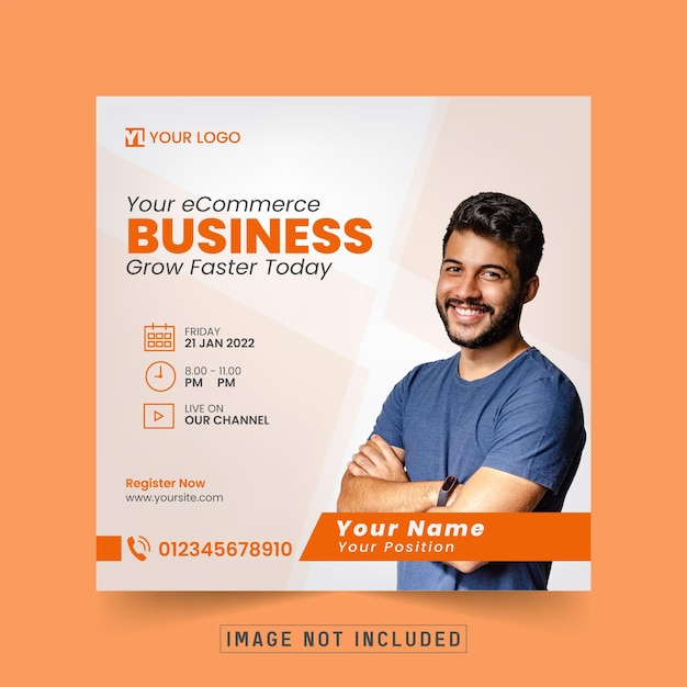 Digital Marketing Live Webinar Banner and Corporate Business Social Media Poster Design Template