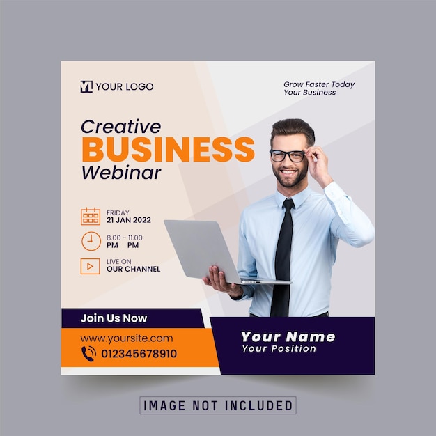 Digital Marketing Live Webinar Banner and Corporate Business Social Media Poster Design Template