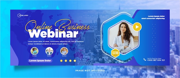 Digital marketing live webinar and corporate social media post or template banner