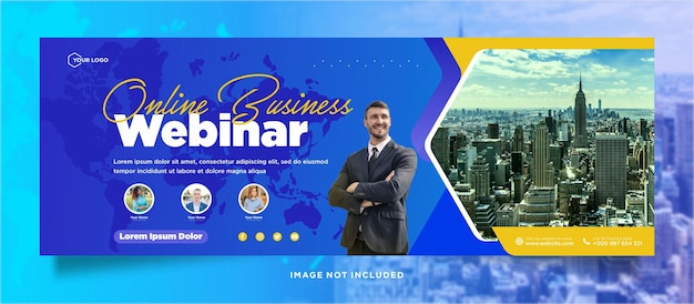 Digital marketing live webinar and corporate social media post or template banner