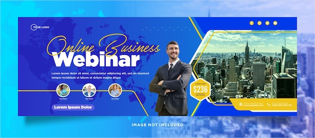 Digital marketing live webinar and corporate social media post or template banner