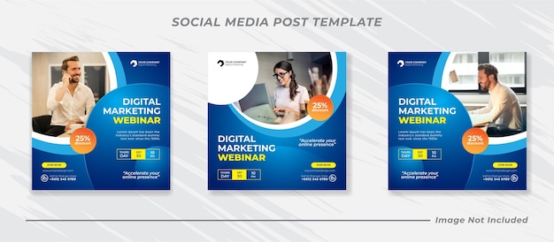 Digital marketing live webinar and corporate social media post template