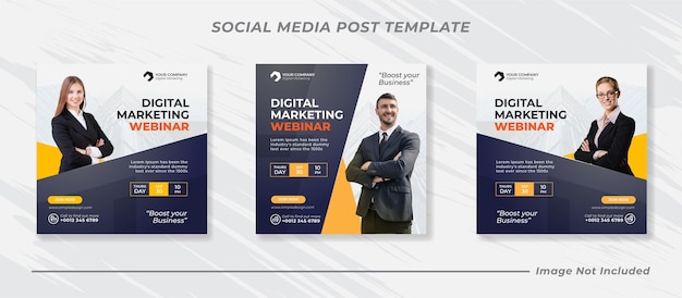 Digital marketing live webinar and corporate social media post template