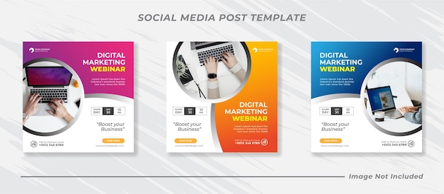 Digital marketing live webinar and corporate social media post template