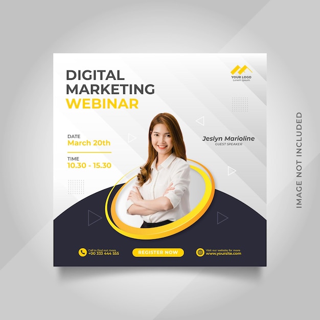 Digital marketing live webinar and corporate social media post template