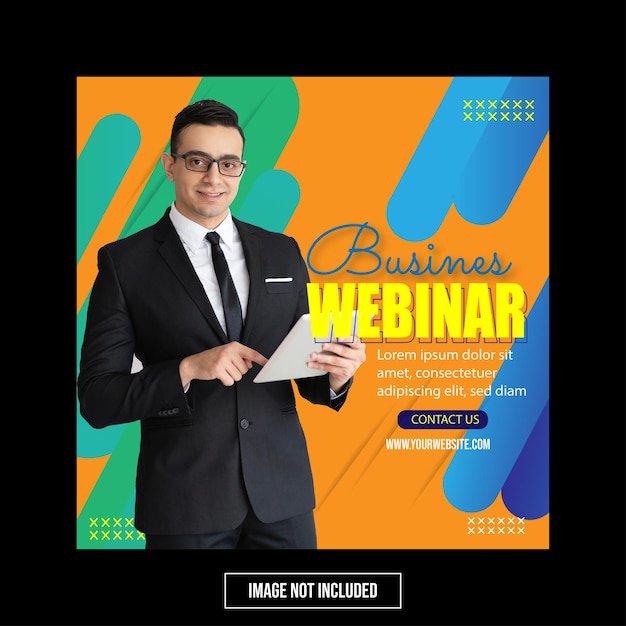 Digital marketing live webinar and corporate social media post template