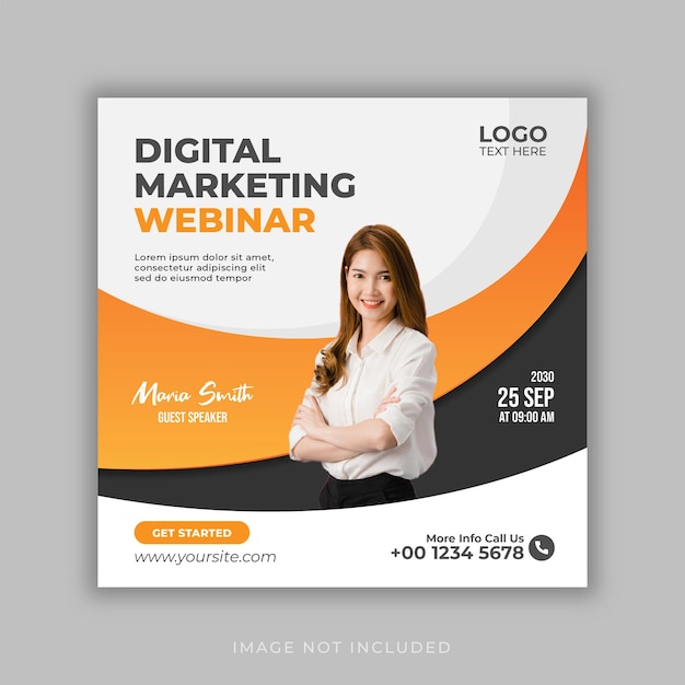 Digital marketing live webinar and corporate social media post template