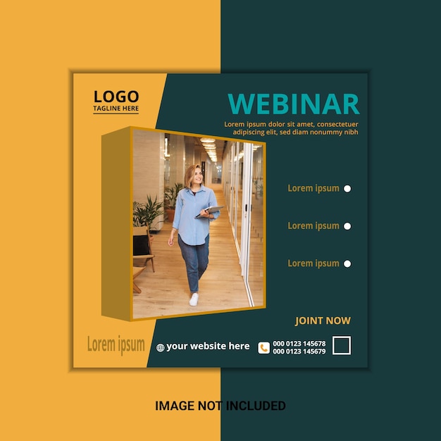 Digital marketing live webinar and corporate social media post template