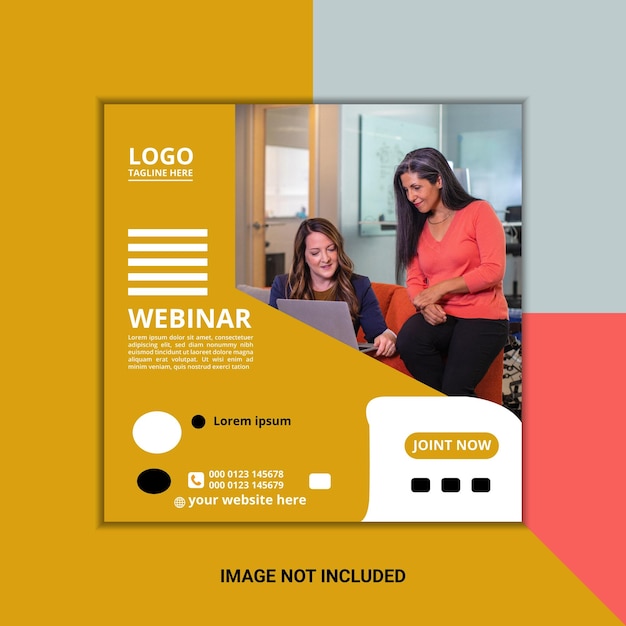 Digital marketing live webinar and corporate social media post template