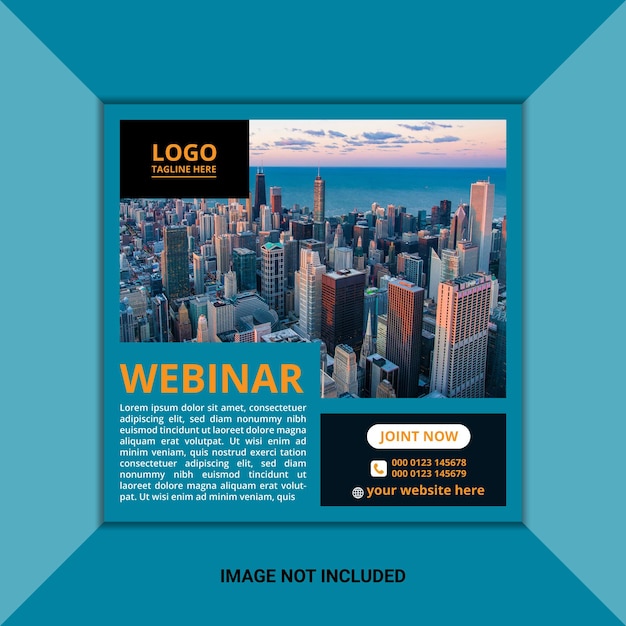 Digital marketing live webinar and corporate social media post template