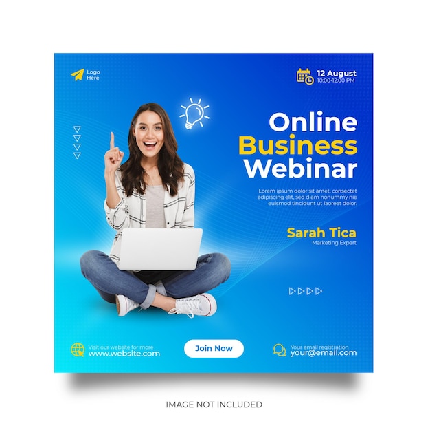 Digital marketing live webinar and corporate social media post template