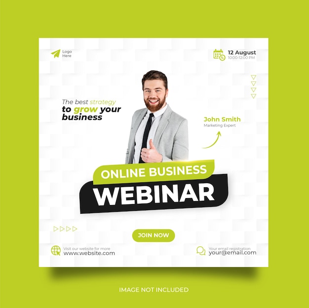 Digital marketing live webinar and corporate social media post template