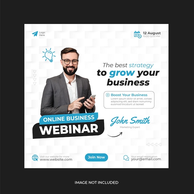 Digital marketing live webinar and corporate social media post template