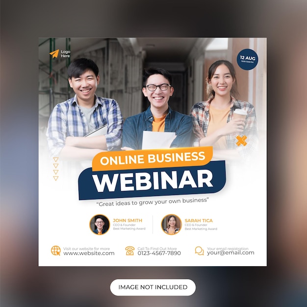 Digital marketing live webinar and corporate social media post template