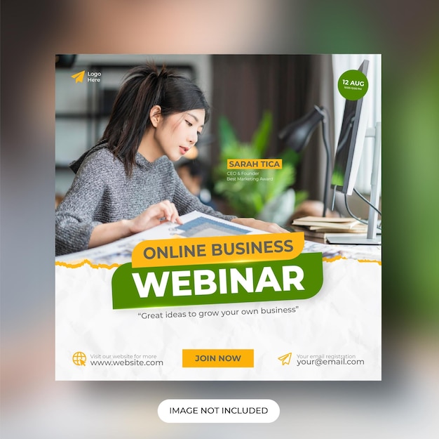 Digital marketing live webinar and corporate social media post template