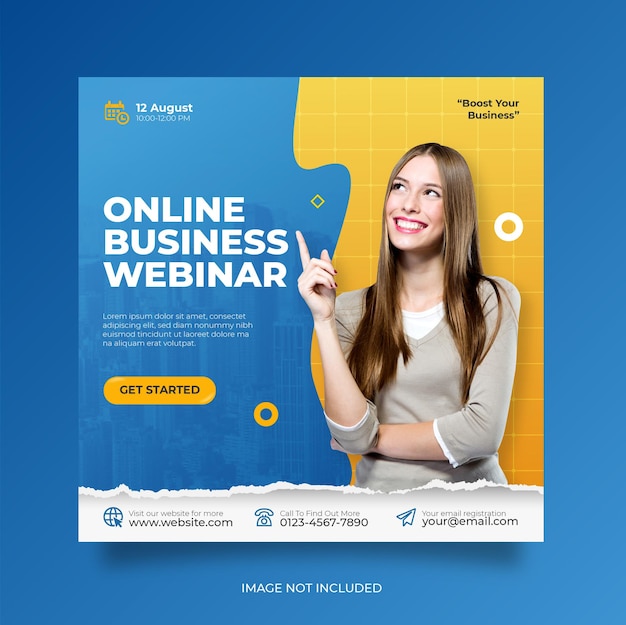 Digital marketing live webinar and corporate social media post template