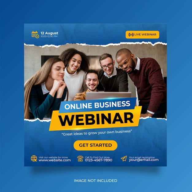 Digital marketing live webinar and corporate social media post template