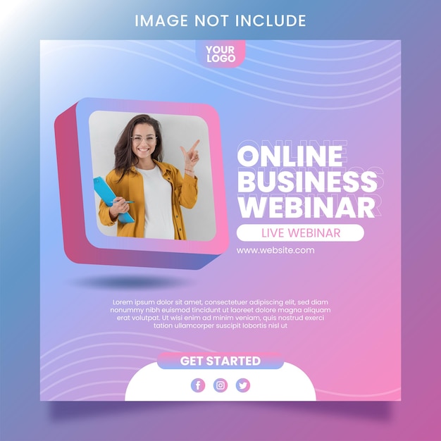 Digital marketing live webinar social media post template