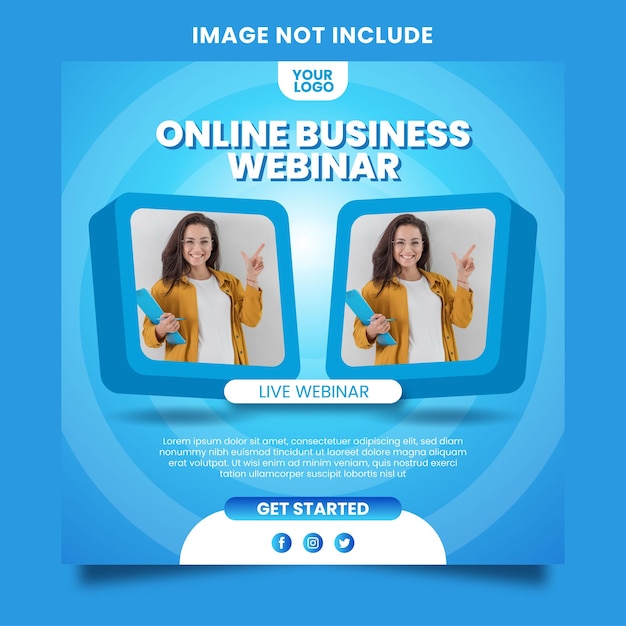 Digital marketing live webinar social media post template